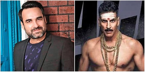 Pankaj Tripathi (L) and Akshay Kumar in a poster of Bachchan Pandey. (Photo| Twitter)