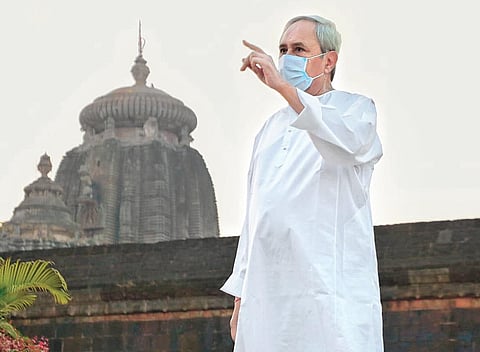 Chief Minister Naveen Patnaik during his review of Ekamra Kshetra project around Lingaraj temple in Bhubaneswar in this file photo. (EPS)