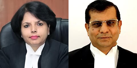 Justices Hima Kohli (L) and Raghvendra Singh Chauhan (File photo| EPS and
