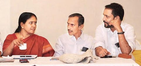 Sobha Surendran, M T Ramesh and K Surendran (File Photo)
