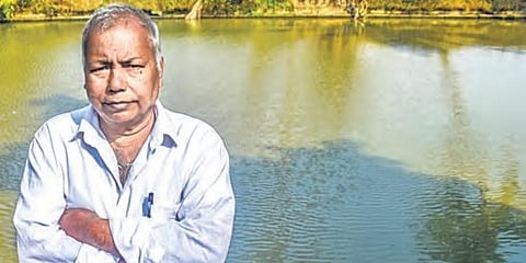 Batakrsuhna Sahoo in his hatchery at Sarakana village. (Photo | Biswanath Swain, EPS)