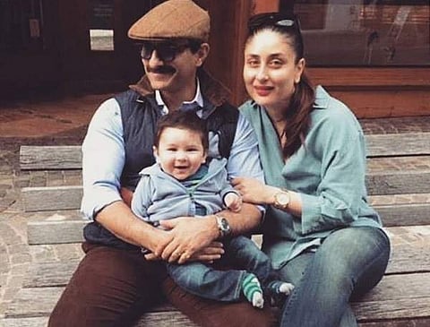 Kareena Kapoor with husband Saif Ali Khan and son Taimur. (Photo | Instagram)