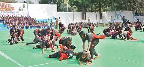 Students perform Kalaripayattu. (File Photo )