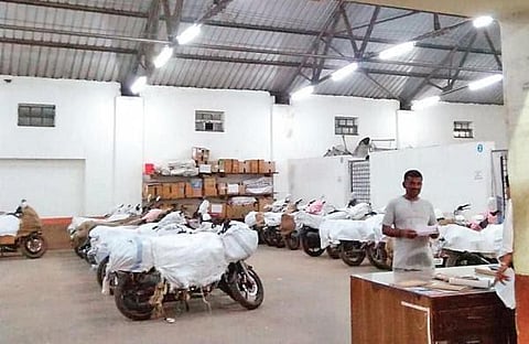 The parcel office at the KSR railway station from where the Scooty was stolen (Photo | Express)