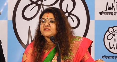 BJP MP Saumitra Khan's wife Sujata Mondal Khan joins Trinamool Congress in Kolkata. (Photo | ANI)