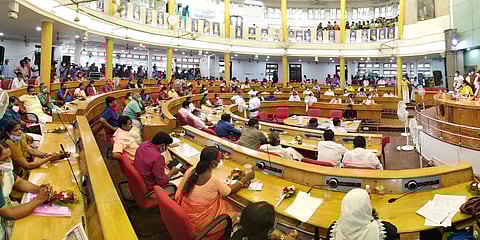 The first ever session being attended by newly elected councillors at the Thiruvananthapuram corporation. (Photo| BP Deepu, EPS)