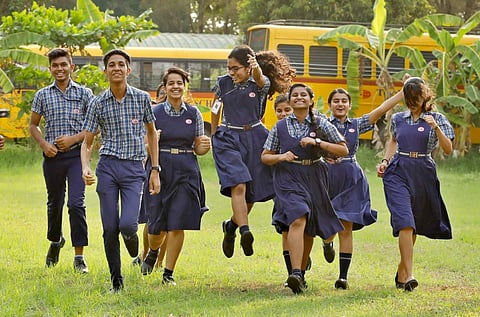 Students seen celebrating after the declaration of class 10 results in this file photo. The current batch may be celebrating too, but for a different reason. (Photo | Arun Angela, EPS)