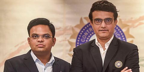 BCCI president Sourav Ganguly (R) with Board secretary Jay Shah (Photo | PTI)