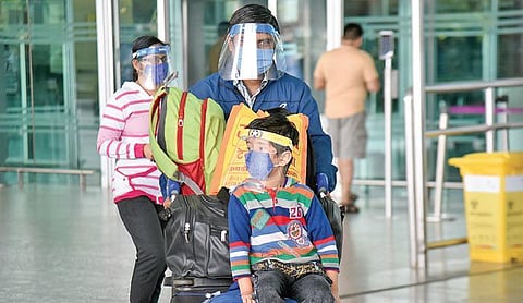 International passengers arrive at the Kempegowda International Airport in Bengaluru. (Photo | Nagaraja Gadekal, EPS)