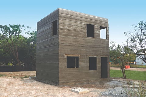India's first 3D printed Ground plus one floor building constructed in Kancheepuram by Larsen and Toubro (Photo | EPS)