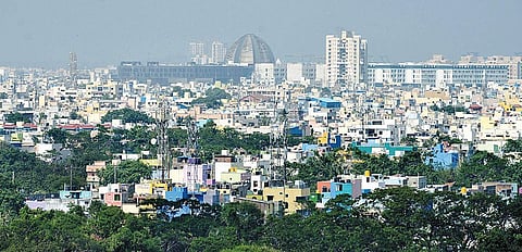 Chennai has a bus route network length of approximately 2,424 km which is covered through roughly 600 designated bus routes within 1,189 sq km, while private buses cover the area beyond it and within 5,904 sq km of CMA.