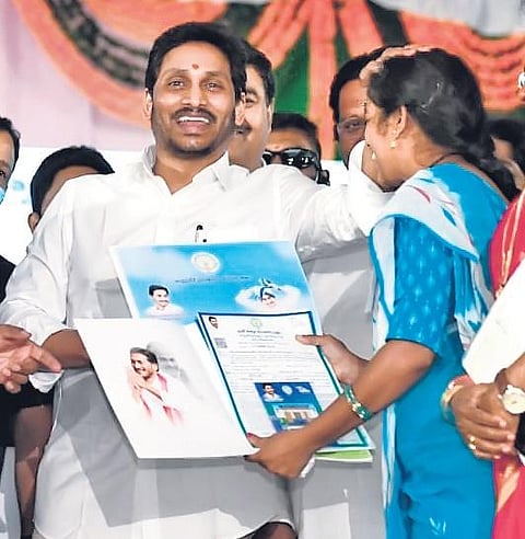 CM YS Jagan Mohan Reddy launches ‘YSR Jagananna Illa Pattalu’ in East Godavari district on Friday | Express