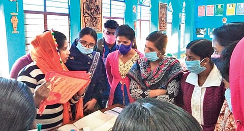 Women have started making face masks and bags of all kinds, ranging from backpacks to shopping bags. The training runs six days a week | express