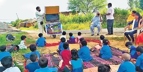 Bharat Lal Baiga, a tribal student pursuing software engineering stayed back in his village and formed a group of educated youths and started teaching the students