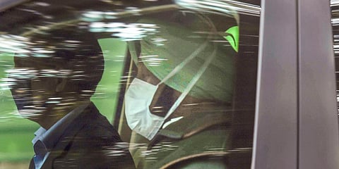 Punjab Chief Minister Capt Amarinder Singh arrives at Home Minister Amit Shah's residence for a meeting in New Delhi, Thursday. (Photo | PTI)