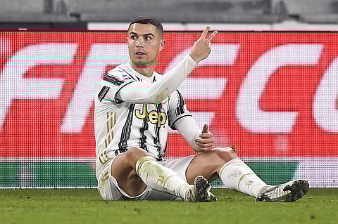 Juventus' Cristiano Ronaldo gestures during the Serie A soccer match between Juventus and Fiorentina. (Photo | AP)
