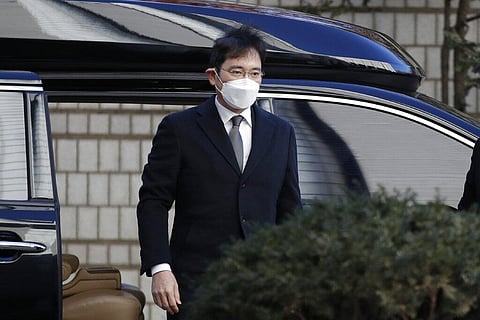 Samsung Electronics Vice Chairman Lee Jae-yong arrives at the Seoul High Court. (Photo | AP)