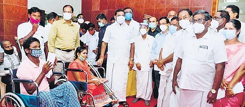 CM Edappadi K Palaniswami gave away wheel-chairs to PwDs in Salem on Thursday