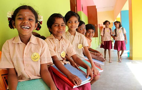 A big toothy grin! Kids at a corporation school (File photo | EPS/S Senbagapandiyan)