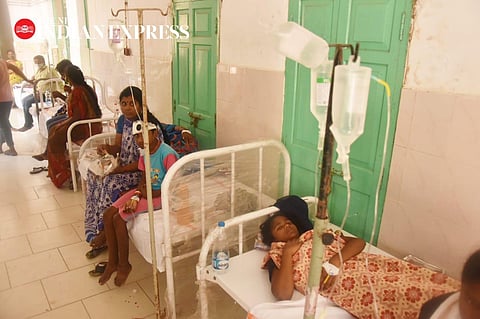 Patients being treated at the Eluru Government Hospital (Photo | P Ravindra Babu)