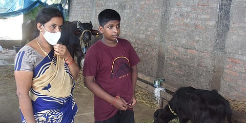 The boy who recovered from mystery illness at Dakshina Veedhi in Eluru on Monday. (Photo| P Ravindra Babu, EPS)