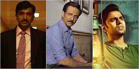 (From left) Still from Scam 1992, Special Ops and Panchayat. (Photos| IMDb, Cinema Express and Indulge)