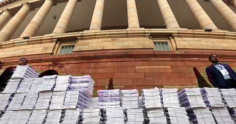 President Ram Nath Kovind returns to the president house in after his address at a joint session of parliament on the opening day of the Budget session in New Delhi on Friday. (Photo | Shekhar Yadav/EPS)