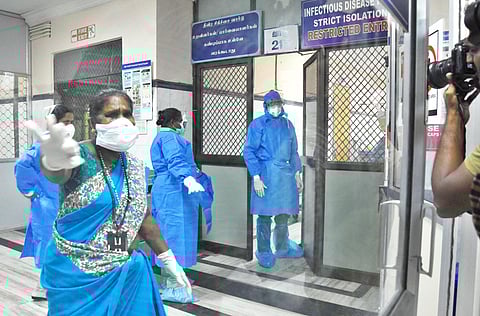 A suspect identified with fever is being treated at the isolated ward at Rajiv Gandhi Government General hospital. (Photo| Ashwin Prasath, EPS)