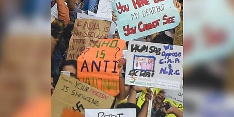 On Sunday, Sumaiya and some AMU student leaders tried to enter the protest site but were denied permission by police. (Photo | PTI)