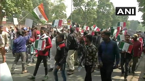 Anti CAA-protestors at Mandi House