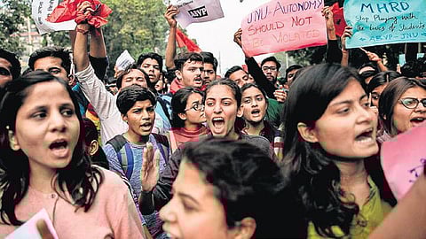 Spiralling protests at JNU over a proposed hostel fee hike had hit classes.