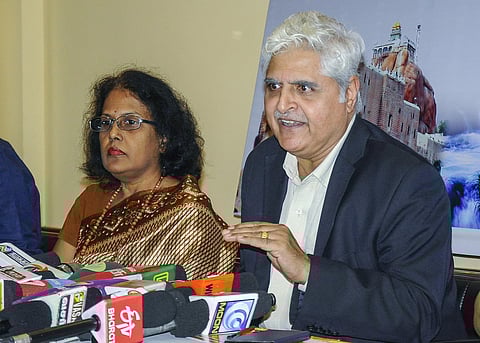 Air India Express Chief Executive Officer K Shyam Sundar in Tiruchy. (Photo | EPS)