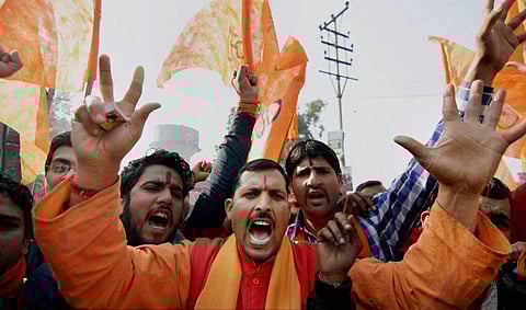 Image of Bajrang Dal activists used for representational purpose only. (File Photo | PTI)