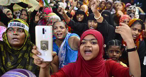 The relentlessness and determination of the people was displayed for yet another day as the Shaheen Bagh like protests against the CAA continued for the third consecutive day at Old Washermenpet in North Chennai. (Photo | D Sampathkumar/EPS)