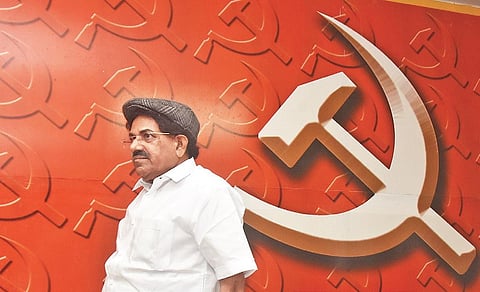 CPM state secretary Kodiyeri Balakrishnan leaving after a press meet from AKG Centre in Thiruvananthapuram on Sunday | B P Deepu