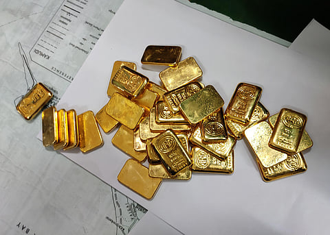 Rs 1.48 crore worth gold was seized from the three Sri Lankan nationals. (Photo | EPS)