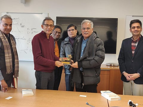 Chhattisgarh CM Bhupesh Baghel with Nobel laureate Abhijit Banerjee.