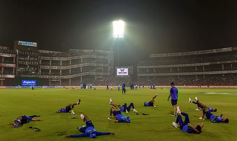 Despite alarming pollution levels in Delhi, 25,000 cricket-crazed fans were in attendance to watch the India vs Bangladesh T20 match at Feroz Shah Kotla. (File Photo | PTI)