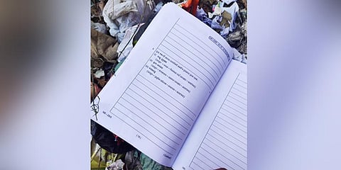 A set of Odia language question paper found in dustbin. (Photo| EPS)