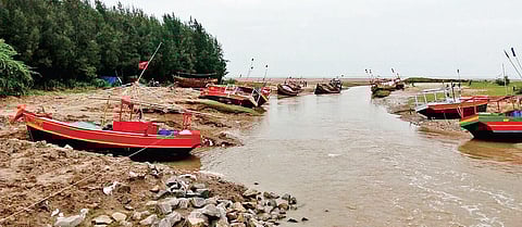 Fishing boats moored at Khandia estuary along Balasore coast. Image used for representational purposes only.