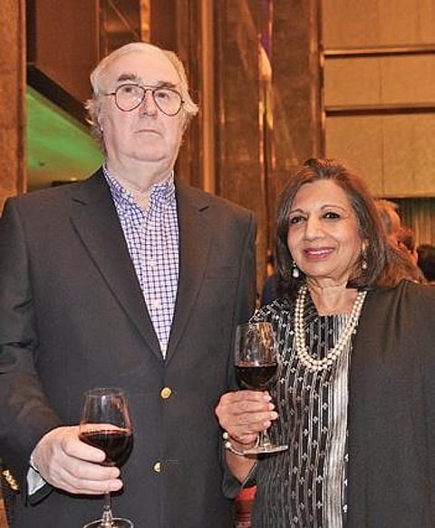 Kiran Mazumdar-Shaw with husband John Shaw