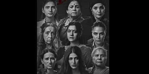 'Devi' has an ensemble cast including actors such as Kajol, Neha Dhupia, Neena Kulkarni, Shruti Haasan, Mukta Barve, Shivani Raghuvanshi, Sandhya Mhatre, Rama Joshi and Rashaswini Dayama in pivotal roles.(Photo | Twitter)