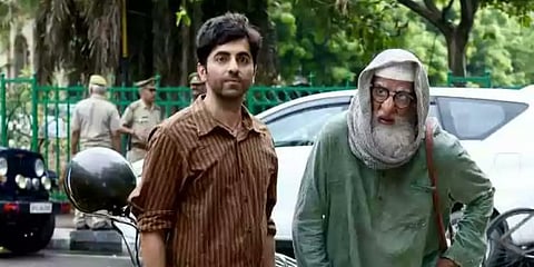 Amitabh Bachchan & Ayushmann Khurrana in 'Gulabo Sitabo'. (Photo | Twitter)