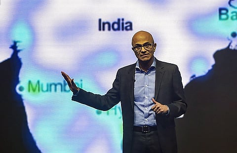 Microsoft's chief executive Satya Nadella. (Photo | PTI)