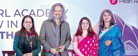 (Left) Anju Modi and (extreme right) Nandita Abraham at the new PA Campus