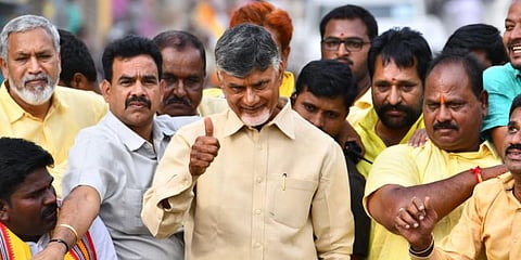 TDP chief N Chandrababu Naidu visits Kuppam in Chittoor district on Monday. (Photo| EPS)