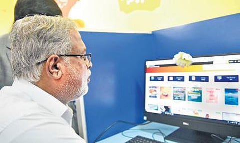 Minister S Suresh Kumar launches the digital library on Wednesday | MEGHANA SASTRY