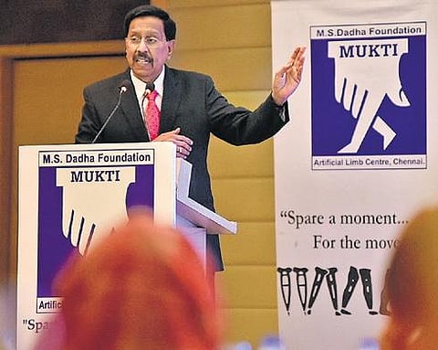 Cardiologist B Ramana Rao speaks at the annual day event | R Satish babu