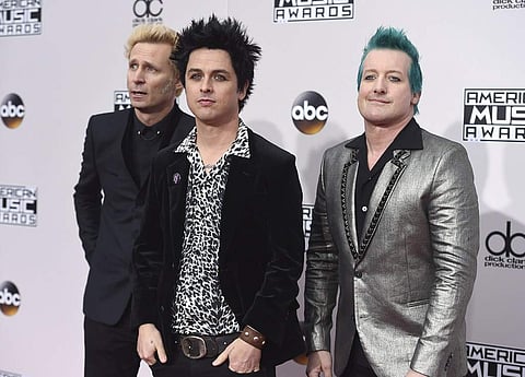 Iconic punk-rock band Green Day attends the event. The band is currently working on an upcoming album. (Photo | AP)