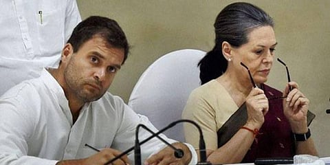 Congress interim chief Sonia Gandhi and MP Rahul Gandhi (Photo | PTI)